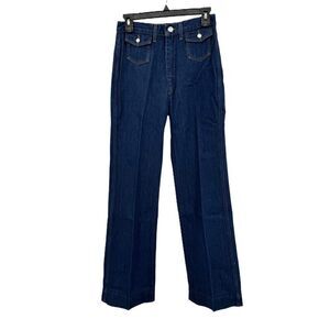 RE/DONE 70S Pocket Wide Leg Blue High Waisted Bootcut Denim Jeans Womens Size 26